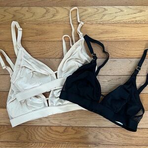 Lot of 3 Lively Black and Cream Nursing Bras